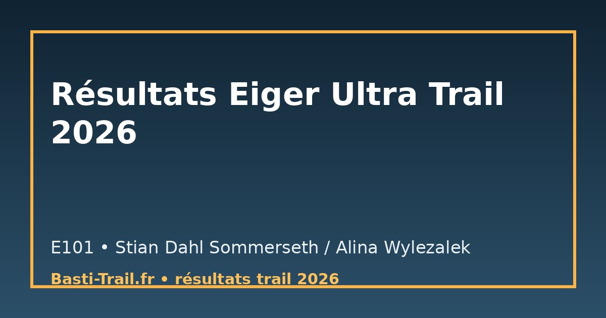 Résultats Eiger Ultra Trail 2026