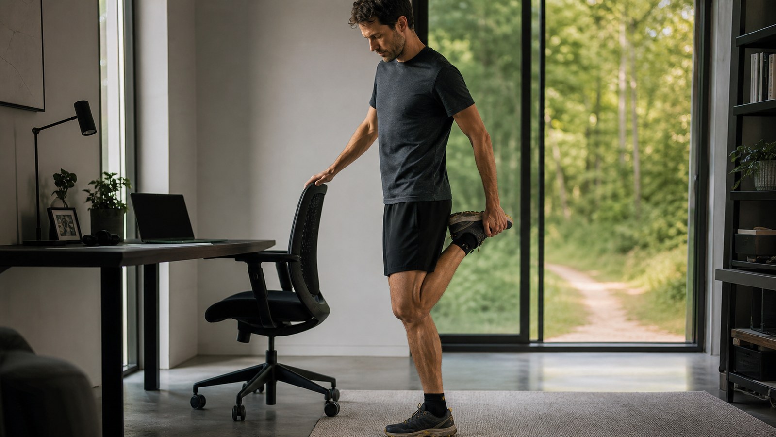 Coureur qui interrompt une longue période assise pour bouger